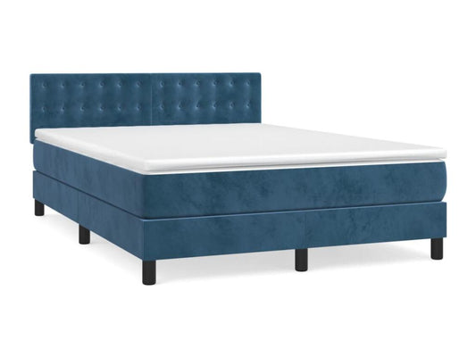 Matelas en velours, 140 x 190 cm, bleu