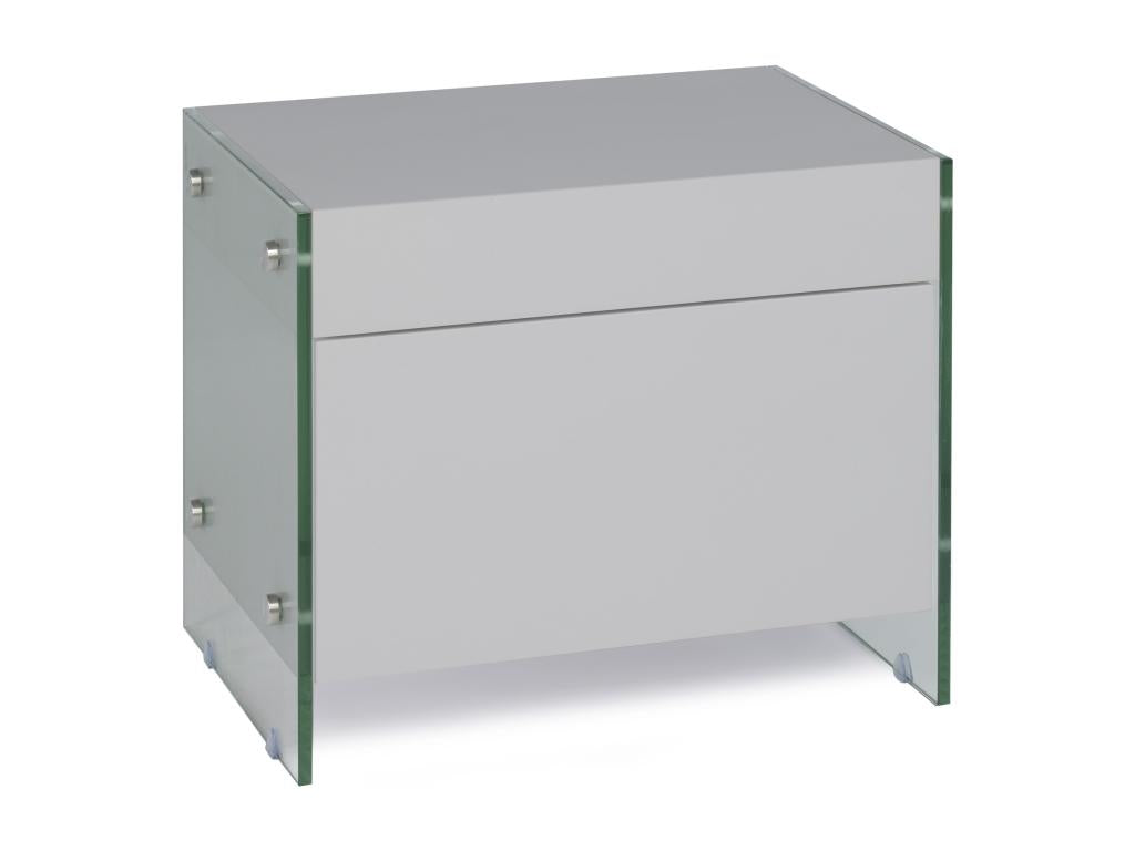 Table avec 1 tiroir, grise