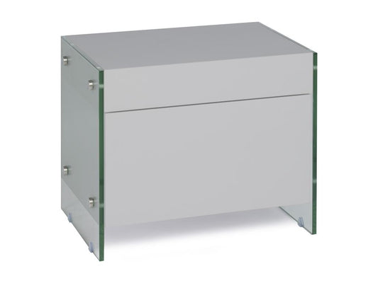 Table avec 1 tiroir, grise