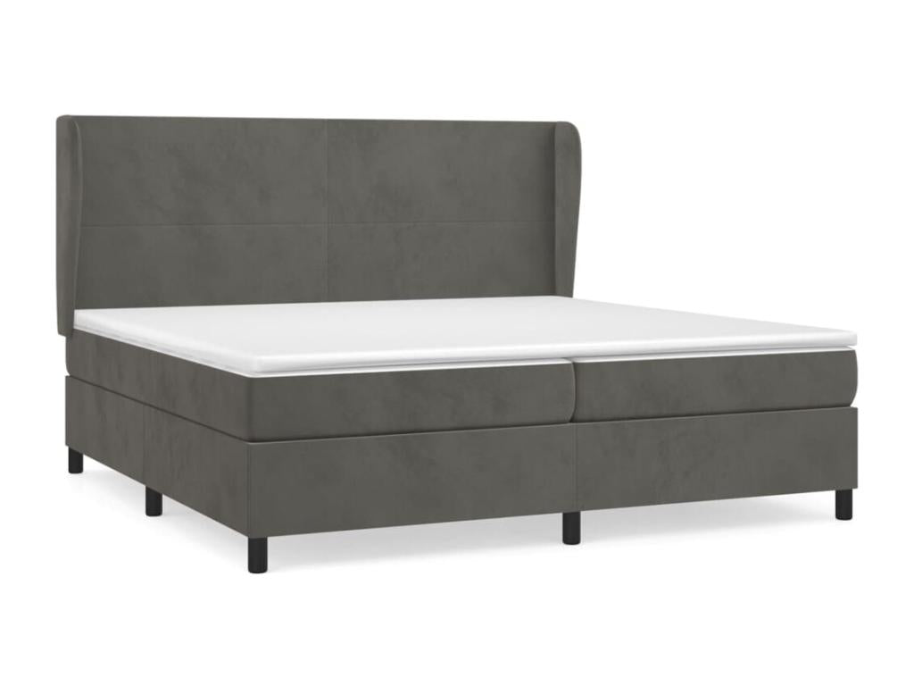 Matelas en velours, 200 x 200 cm, gris