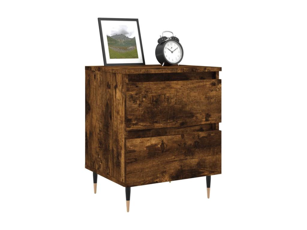 Ensemble de 2 pièces en chêne massif, 40 x 35 x 50 cm, marron