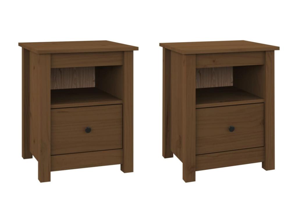 Ensemble de 2 pièces en pin, 40 x 35 x 49 cm, marron