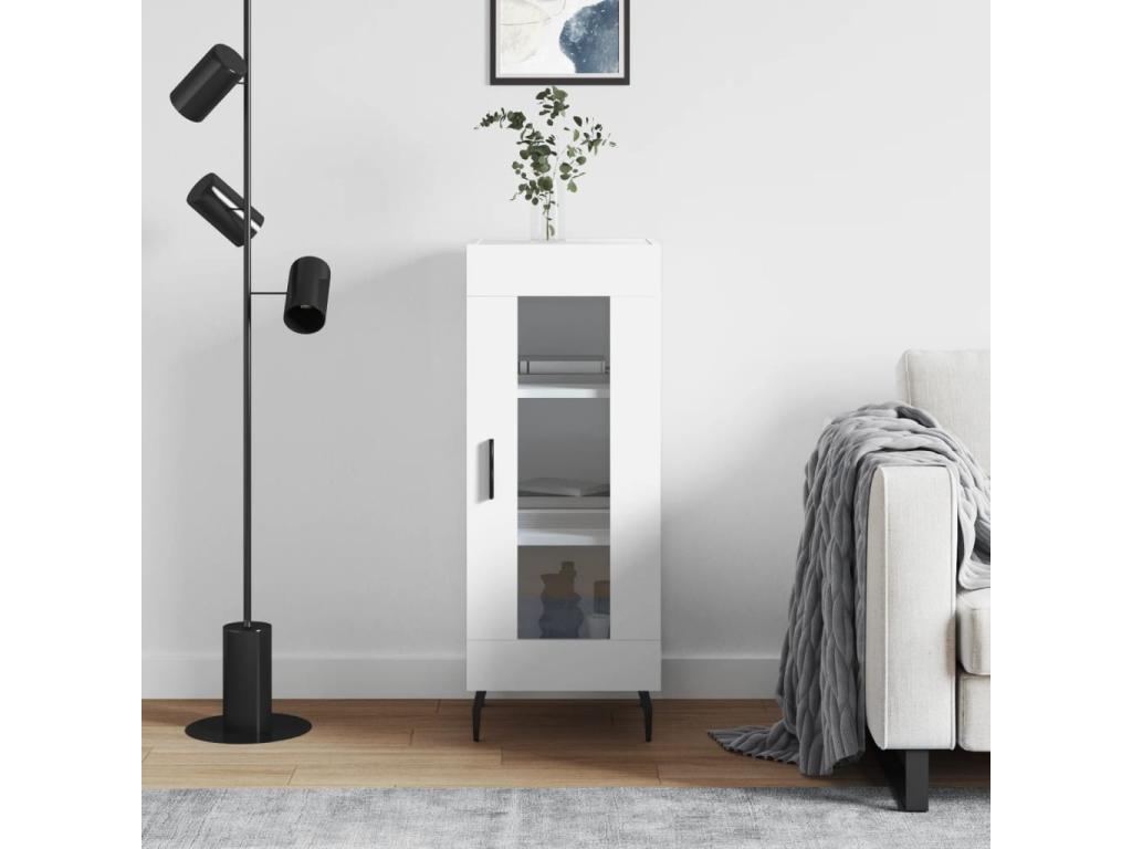 Buffet en bois d'ingénierie, 34,5 x 34 x 90 cm, blanc