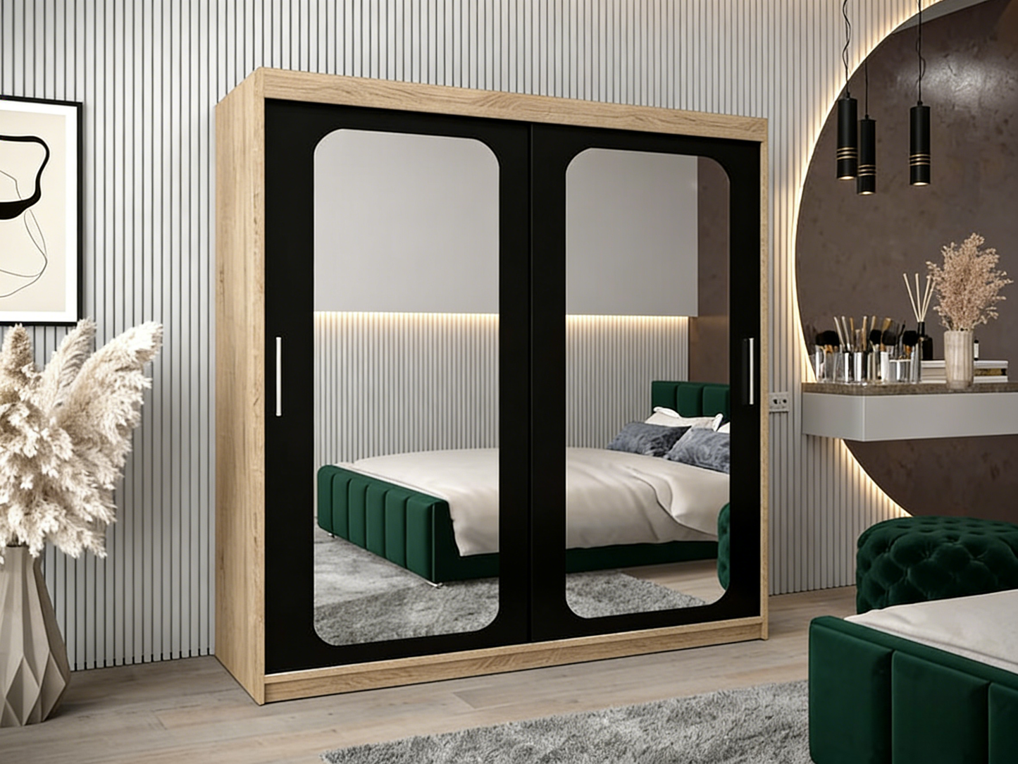 Armoire 2 portes, noire