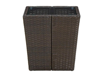 Table en résine tressée, 41,5 x 41,5 x 44 cm, marron