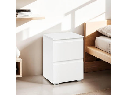 Table à 2 tiroirs, blanche