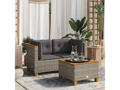 Ensemble de 2 pièces en résine tressée, gris