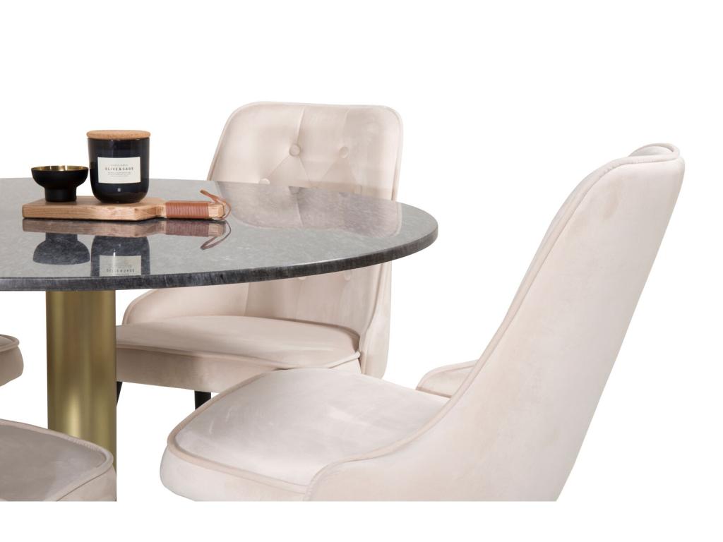 Table en velours, beige