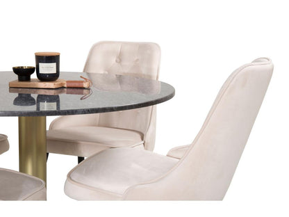 Table en velours, beige