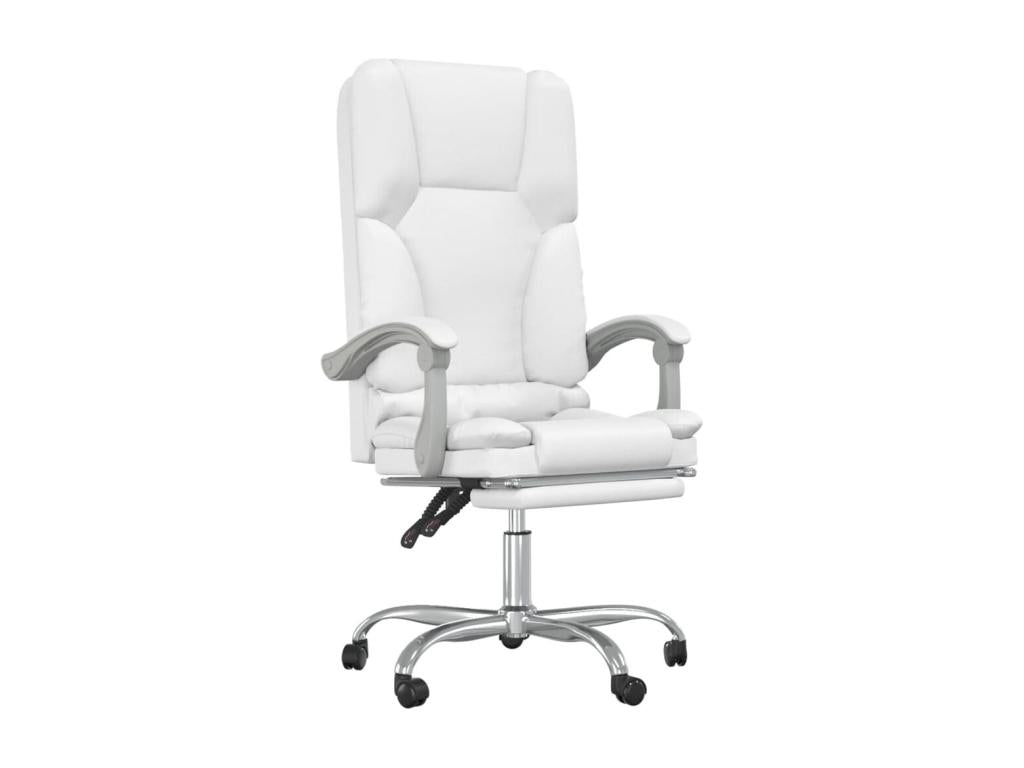 Fauteuil d'appoint en cuir, 63 x 56 x 120 cm, blanc