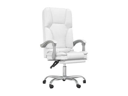 Fauteuil d'appoint en cuir, 63 x 56 x 120 cm, blanc