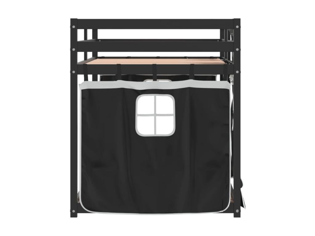 Cadre de lit en pin, 90 x 190 cm, noir