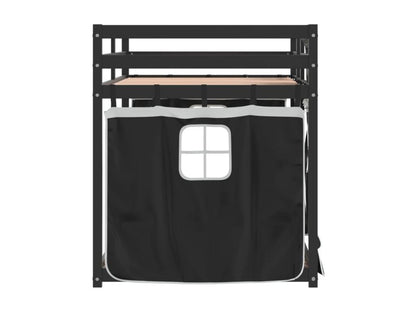 Cadre de lit en pin, 90 x 190 cm, noir