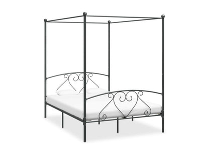 Cadre de lit en métal, 140 x 200 cm, gris