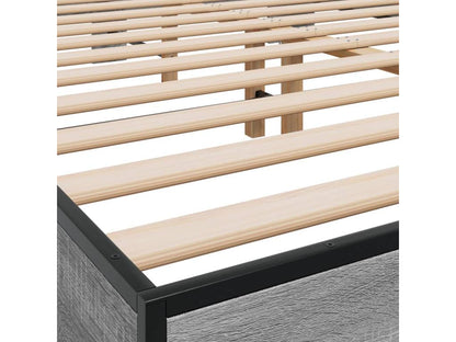 Cadre de lit en bois d'ingénierie, 150 x 200 cm, gris