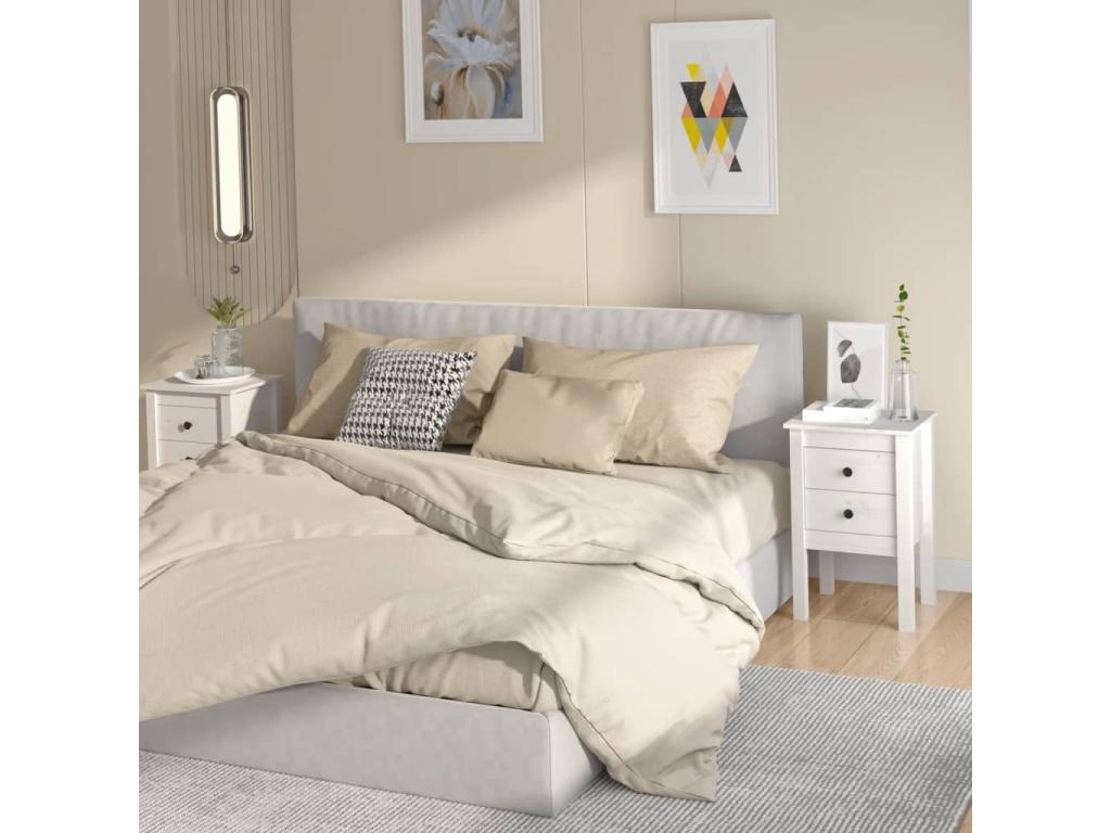 Ensemble de 2 pièces en bois de pin, 40 x 35 x 61,5 cm, blanc