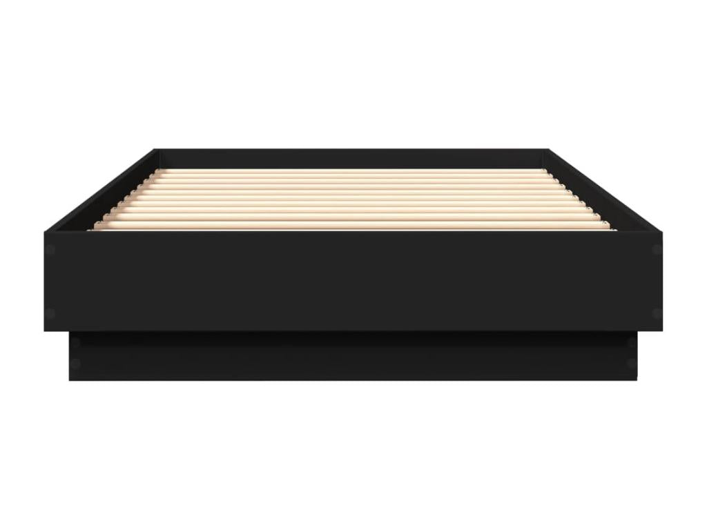 Cadre de lit en bois d'ingénierie, 100 x 200 cm, noir