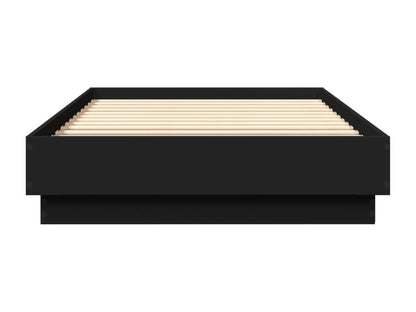 Cadre de lit en bois d'ingénierie, 100 x 200 cm, noir