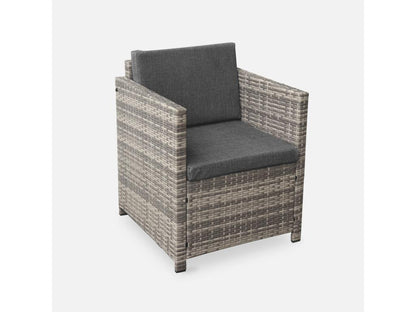 Ensemble de mobilier de jardin en résine tressée grise