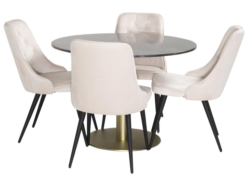 Table en velours, beige