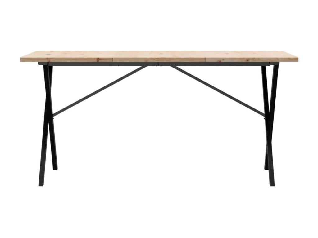 Table en pin, 140 x 80 x 75,5 cm, marron