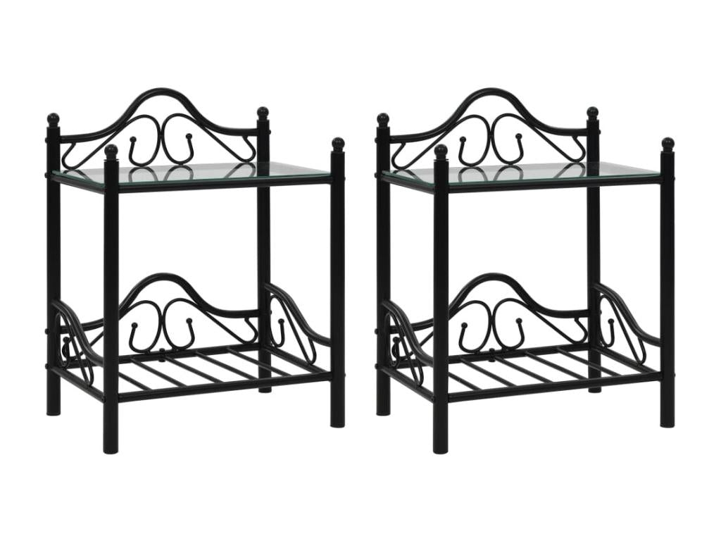 Table en 2 parties, 45 x 30,5 x 60 cm, noire