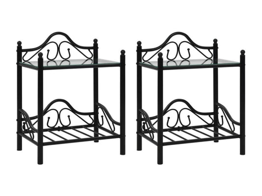 Table en 2 parties, 45 x 30,5 x 60 cm, noire