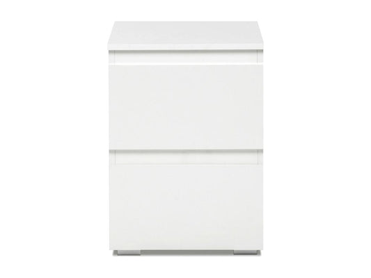 Table à 2 tiroirs, blanche