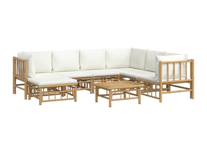 Ensemble de mobilier de jardin 8 pièces avec coussins, marron