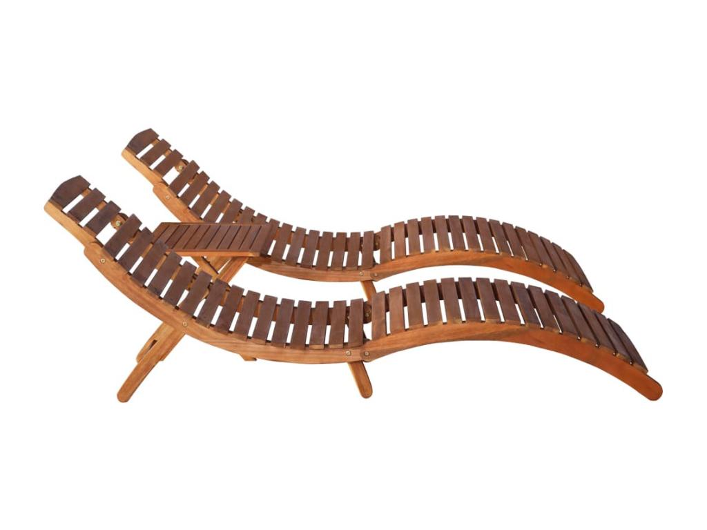 Chaise longue, 184 x 55 x 64 cm, marron