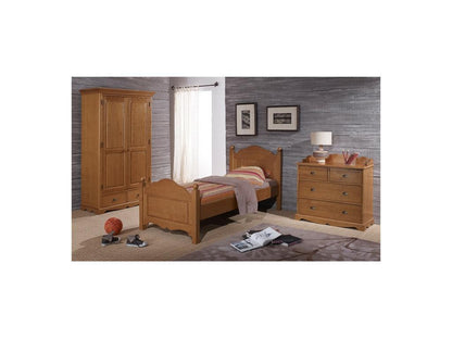 Cadre de lit en pin, 90 x 190 cm, marron