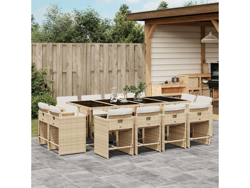 Ensemble de 13 pièces, beige