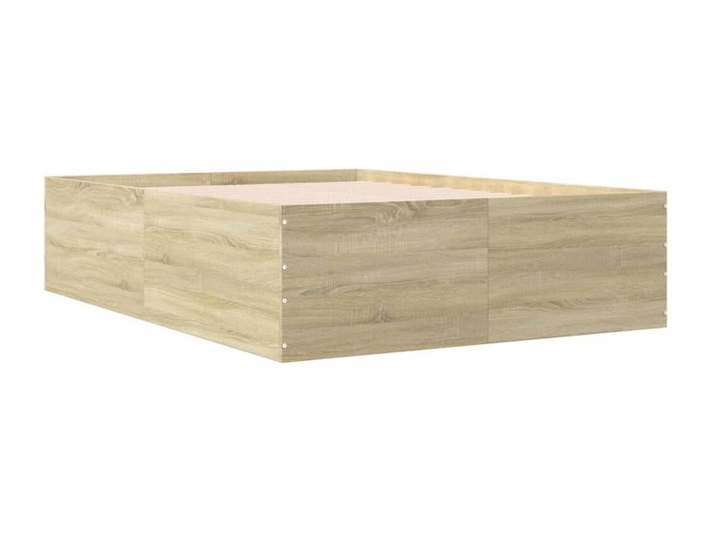 Cadre de lit en bois d'ingénierie, 120 x 200 cm, marron