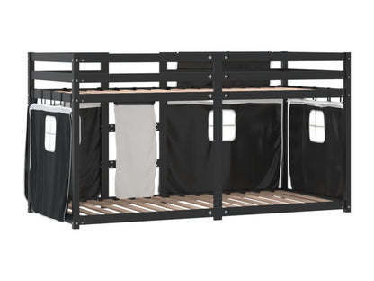 Cadre de lit en pin, 90 x 190 cm, noir