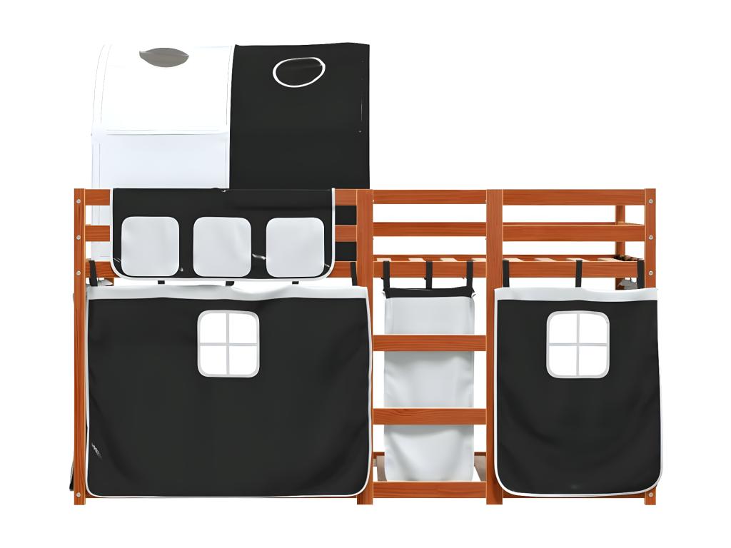 Cadre de lit en pin, 75 x 190 cm, noir