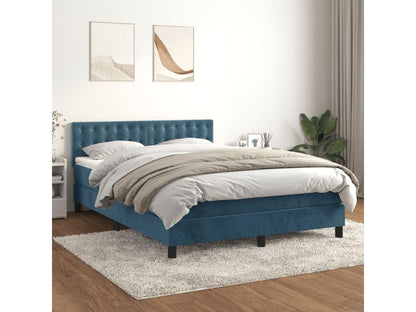 Matelas en velours, 140 x 190 cm, bleu