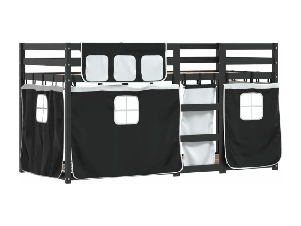 Cadre de lit en pin, 90 x 190 cm, noir