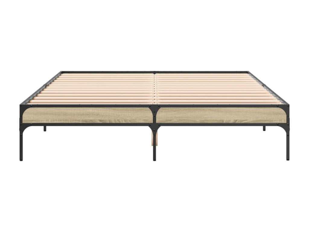 Cadre de lit en bois d'ingénierie, 160 x 200 cm, naturel clair