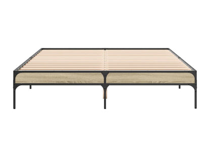 Cadre de lit en bois d'ingénierie, 160 x 200 cm, naturel clair