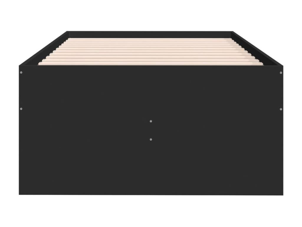 Cadre de lit en bois d'ingénierie, 75 x 190 cm, noir
