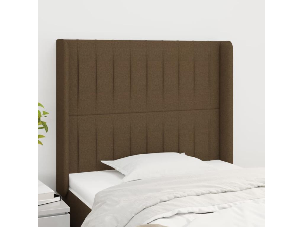 Cadre de lit en tissu, 93 x 16 x 118 cm, marron