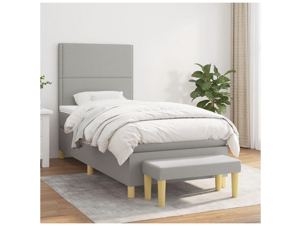 Matelas en tissu, 90 x 200 cm, gris