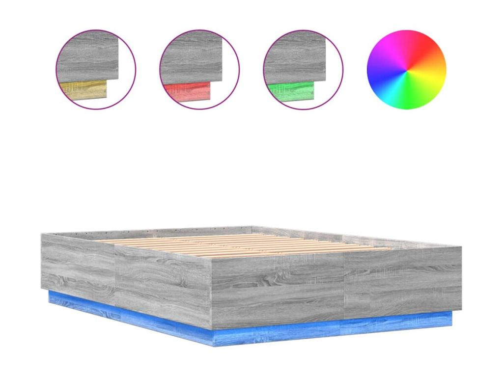 Cadre de lit, 160 x 200 cm, gris