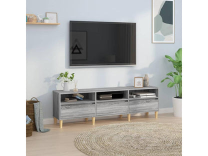 Meuble TV en bois composite, 150 x 30 x 44,5 cm, gris