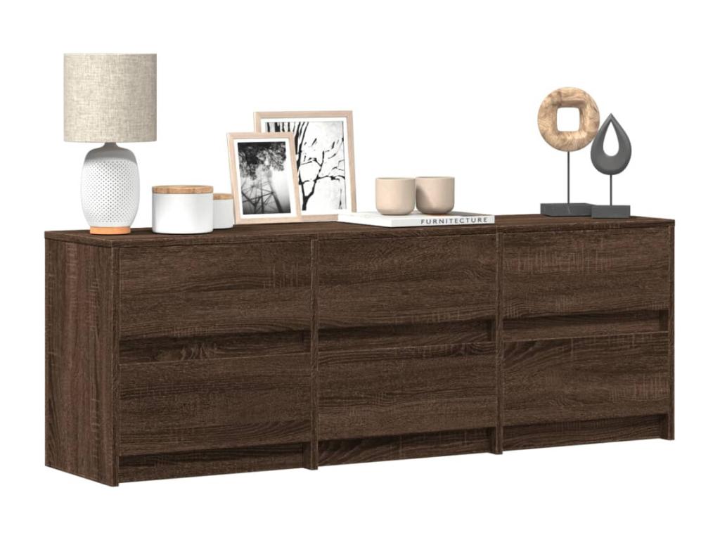 Meuble TV en bois composite, 140 x 34 x 50 cm, marron