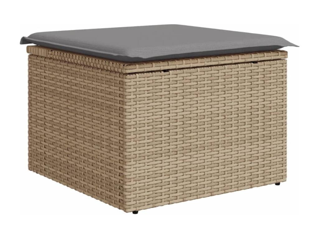 Ensemble de mobilier de jardin 8 pièces en résine tressée avec coussins, beige