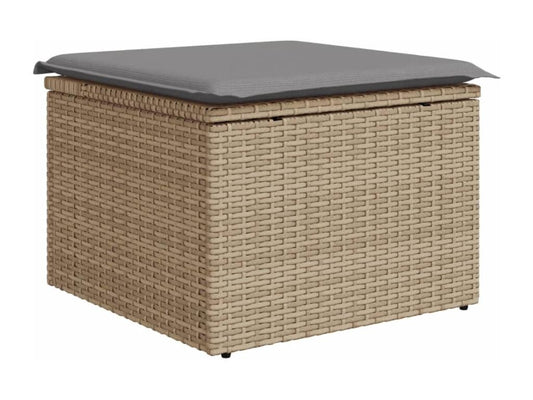 Ensemble de mobilier de jardin 8 pièces en résine tressée avec coussins, beige