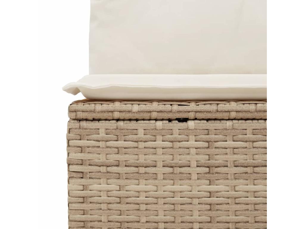 Ensemble de mobilier de jardin 6 pièces en résine tressée avec coussins, beige