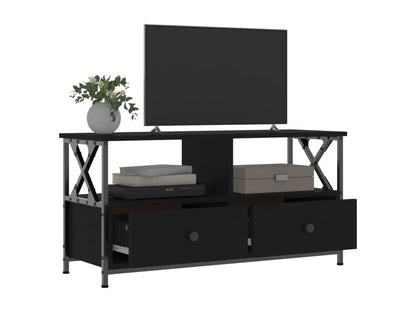 Meuble TV en bois composite, 90 x 33 x 45 cm, noir