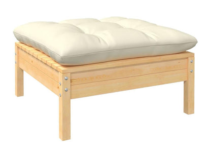 Ensemble de mobilier de jardin 3 pièces en pin avec coussins